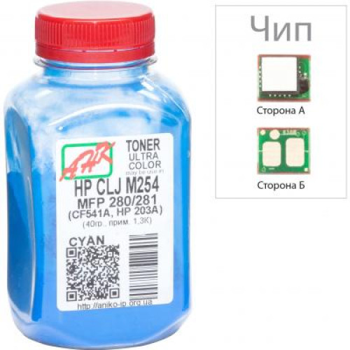 Тонер HP CLJ Pro M252/M277 +Apex chip, 40г Cyan AHK (3203131)