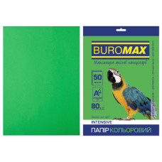 Папір Buromax А4, 80g, INTENSIVE green, 50sh (BM.2721350-04)