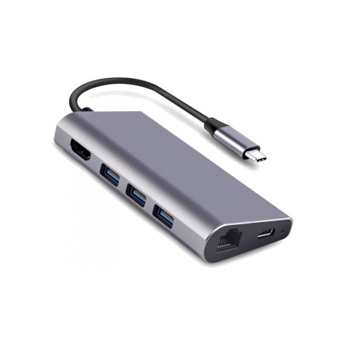 Перехідник Dynamode USB3.1 Type-C to HDMI, 3хUSB3.0, RJ45, USB Type-C Female, SD (Dock-USB-TypeC-HDMI-USB3.0-RJ45)