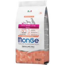 Сухий корм для собак Monge Extra Small Adult Salm/Rice зі смаком лосося 2.5 кг (8009470011464)