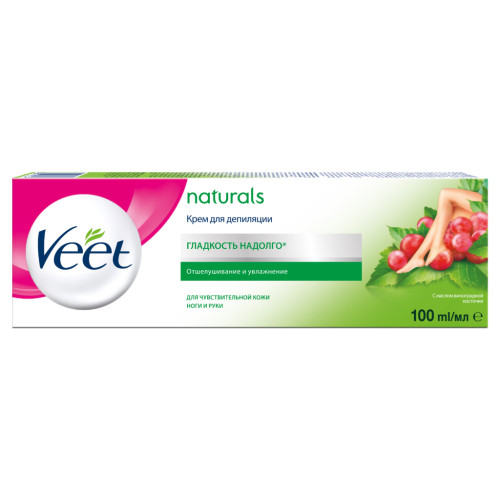 Крем для депіляції Veet Naturals з олією виноградних кіст. для чутливої шкіри 100 мл (4680012390427)