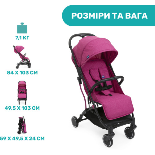 Коляска Chicco Trolley Me Бузкова (79865.62)