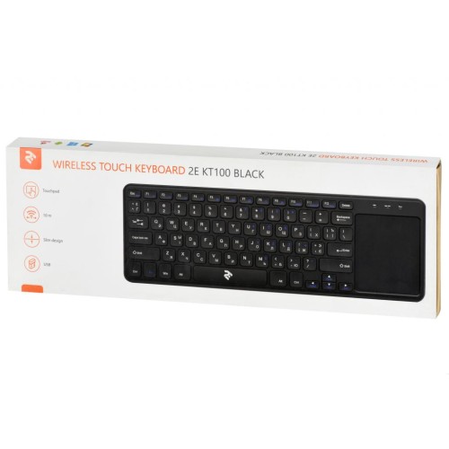 Клавіатура 2E KT100 Touch Wireless Black (2E-KT100WB)