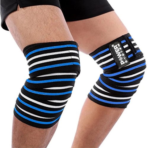 Бинт для спорту Power System Knee Wraps PS-3700 Blue/Black (PS-3700_Blue-Black)