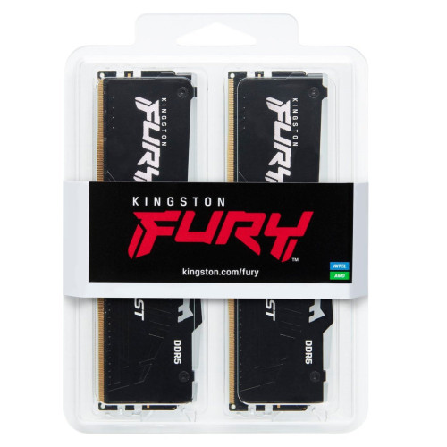 Модуль пам'яті для комп'ютера DDR5 16GB (2x8GB) 4800 MHz FURY Beast RGB Kingston Fury (ex.HyperX) (KF548C38BBAK2-16)