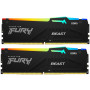 Модуль пам'яті для комп'ютера DDR5 16GB (2x8GB) 4800 MHz FURY Beast RGB Kingston Fury (ex.HyperX) (KF548C38BBAK2-16)