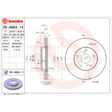 Гальмівний диск Brembo 09.A864.14