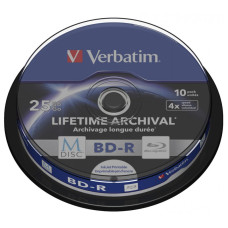 Диск BD Verbatim 25Gb 4x Cake 10pcs Printable M-DISC (43825)