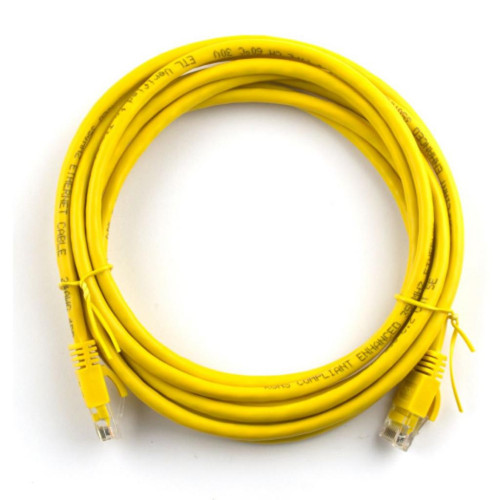 Патч-корд 25м, RJ-45, Cat.5e, CU, мідь, жовтий Ritar (PCR-CU/25Yw / 04273)