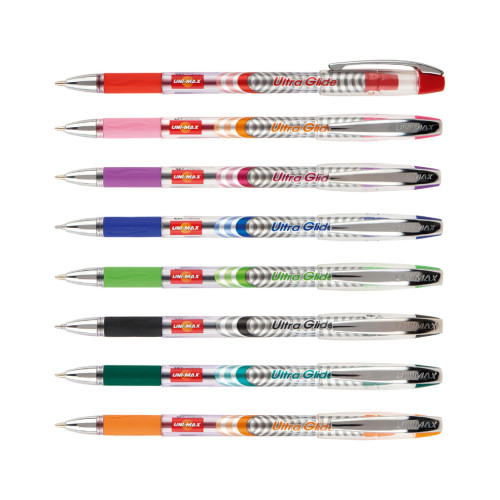 Ручка кулькова Unimax набір Ultraglide Асорті 8 кольорів чорнила 1 мм, 8 кольорів (UX-116-20)