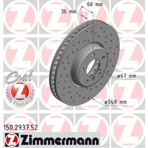 Гальмівний диск ZIMMERMANN 150.2937.52