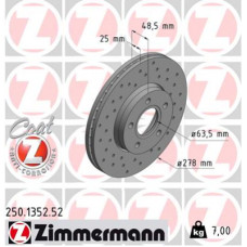Гальмівний диск ZIMMERMANN 250.1352.52