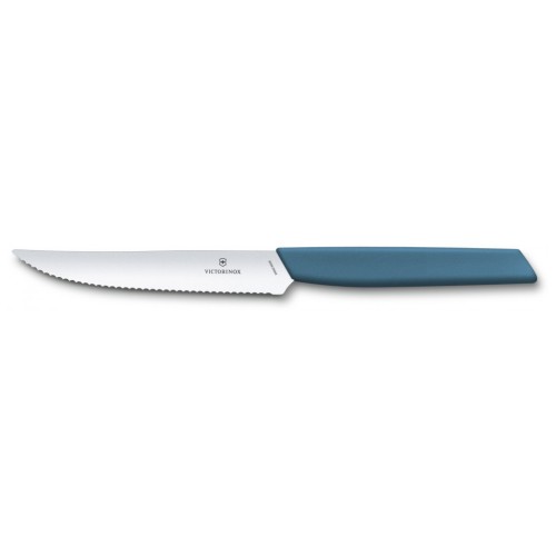 Кухонний ніж Victorinox Swiss Modern SteakPizza 12 см Serrated Blue (6.9006.12W2)