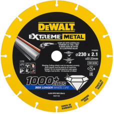 Диск пильний DeWALT алмазний сталь/алюміній/кольорові метали/арматура/нержавіюча сталь, 230х1.5х22.23 мм (DT40255)