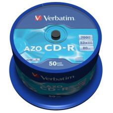 Диск CD Verbatim 700Mb 52x Cake box 50 Crystal (43343)