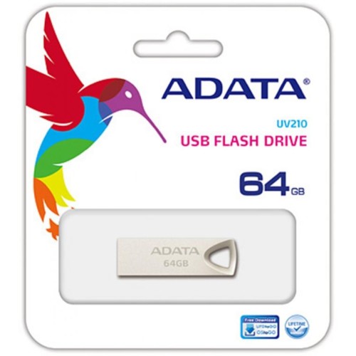 USB флеш накопичувач ADATA 64GB UV210 Metal Silver USB 2.0 (AUV210-64G-RGD)