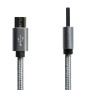 Дата кабель USB 2.0 AM to Micro 5P 1.0m Grey/Black Grand-X (FM02)