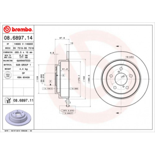 Гальмівний диск Brembo 08.6897.11