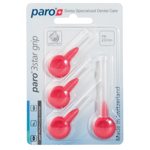 Щітки для міжзубних проміжків Paro Swiss 3star grip xxx-тонкі 2 мм 4 шт. (7610458010914)