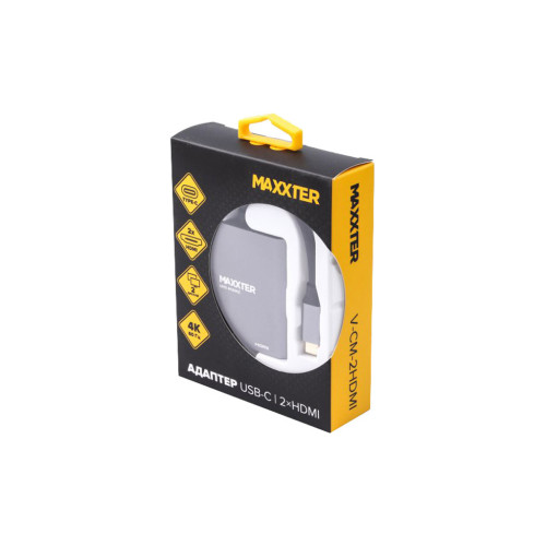 Перехідник Maxxter USB-C to 2 HDMI 2 display (V-CM-2HDMI)