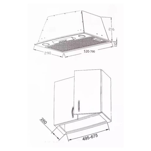 Витяжка кухонна Borgio Slim-Box (TR) 52 Inox (РН015994)