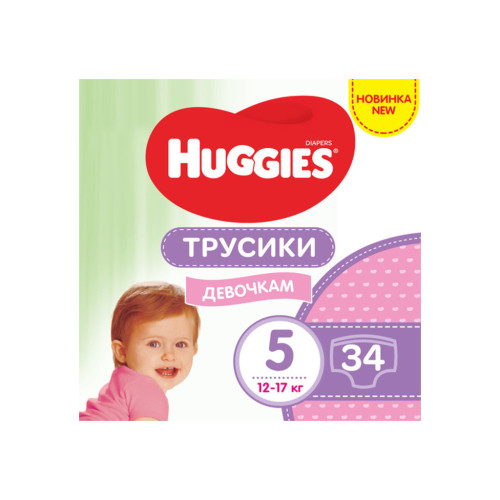 Підгузок Huggies Pants 5 Jumbo (12-17 кг) для дівчаток 34 шт (5029053564272)
