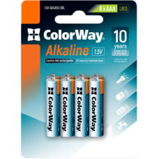 Батарейка ColorWay AAA LR03 Alkaline Power (лужні) * 8 blister (CW-BALR03-8BL)