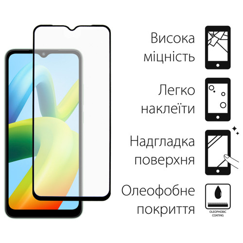 Скло захисне Dengos Full Glue Xiaomi Redmi A1 black frame (TGFG-232)