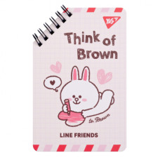 Блокнот Yes Line Friends Think of Brown 95 х 145 60 аркушів (151755)