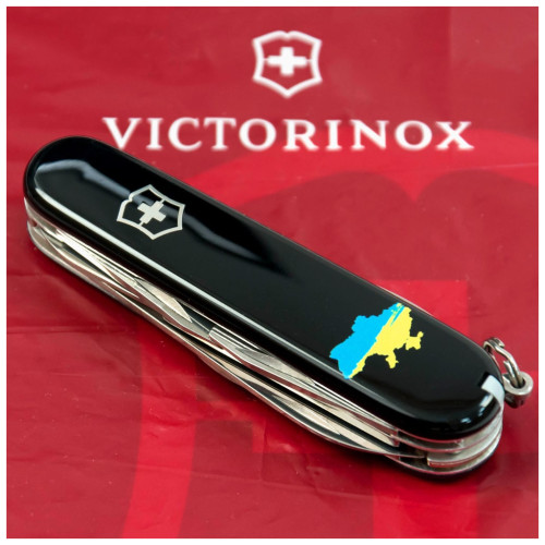 Ніж Victorinox Climber Ukraine Black "Карта України Жовто-Блакитна" (1.3703.3_T1166u)