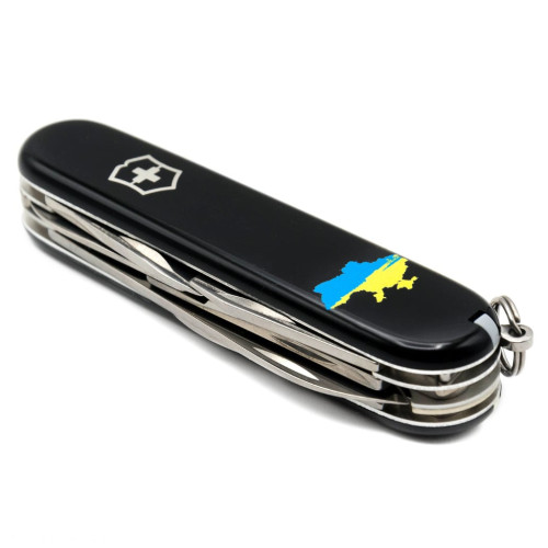 Ніж Victorinox Climber Ukraine Black "Карта України Жовто-Блакитна" (1.3703.3_T1166u)