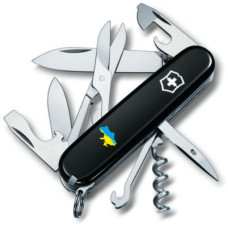 Ніж Victorinox Climber Ukraine Black "Карта України Жовто-Блакитна" (1.3703.3_T1166u)