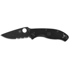 Ніж Spyderco Tenacious Black Blade Lightweight полусеррейтор (C122PSBBK)