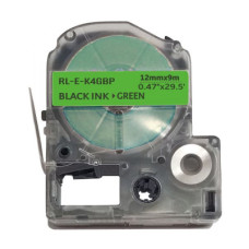 Стрічка для принтера етикеток UKRMARK RL-E-K4GBP-BK/GR, аналог LK4GBP. 12 мм х 9 м (CELK4GBP)