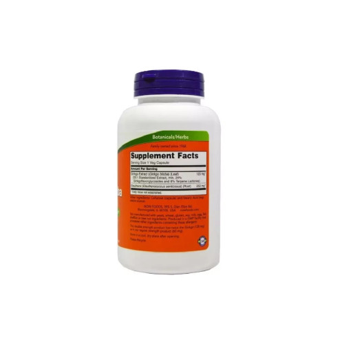 Трави Now Foods Гінкго Білоба, 120 мг, Ginkgo Biloba, Double Strength, 100 вегетаріанські (NF4683)