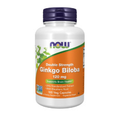 Трави Now Foods Гінкго Білоба, 120 мг, Ginkgo Biloba, Double Strength, 100 вегетаріанські (NF4683)