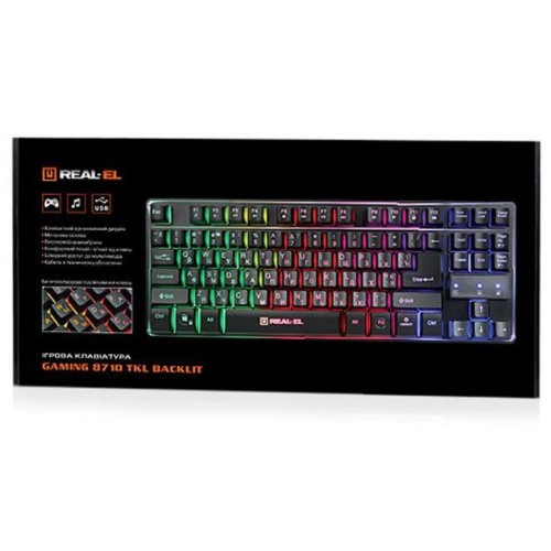 Клавіатура REAL-EL 8710 Gaming TKL Backlit, black