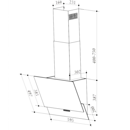 Витяжка кухонна Interline ALTEA WH A 60 PB/GL/A (ALTEAWHA60PB/GL/A)