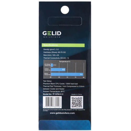 Термопрокладка Gelid Solutions GP-Ultimate Thermal Pad 120x20x1.5 mm (TP-GP04-R-C)