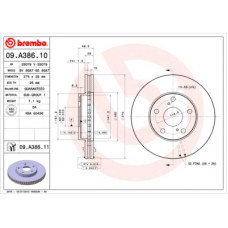 Гальмівний диск Brembo 09.A386.11