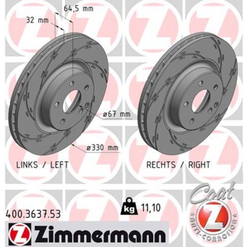 Гальмівний диск ZIMMERMANN 400.3637.53