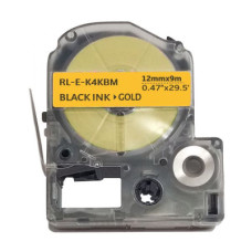 Стрічка для принтера етикеток UKRMARK RL-E-K4KBM-BK/GO, аналог LK4KBM. 12 мм х 9 м (CELK4KBM)