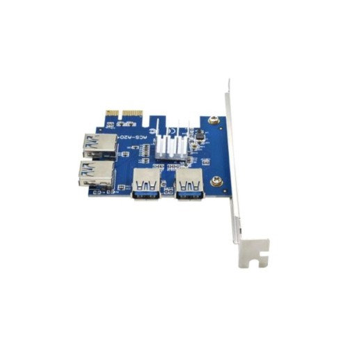 Адаптер Dynamode PCI-E x1-x16 to 4 PCI-E USB3.0 (RX-riser-card-PCI-E-1-to-4)