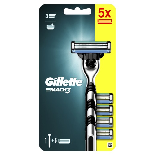 Бритва Gillette Mach3 з 5 змінними картриджами (7702018610181)