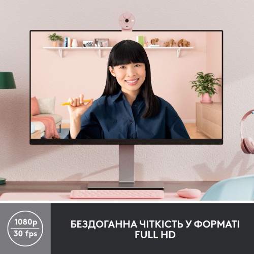 Веб-камера Logitech Brio 300 FHD Rose (960-001448)