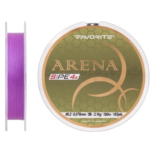 Шнур Favorite Arena PE 4x 100m 0.2/0.076mm 5lb/2.1kg Purple (1693.11.01)