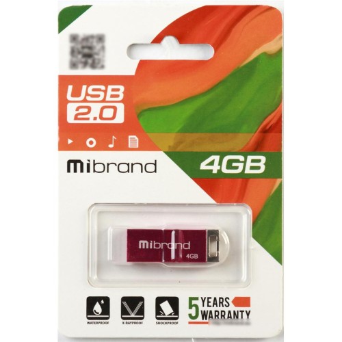 USB флеш накопичувач Mibrand 4GB Сhameleon Pink USB 2.0 (MI2.0/CH4U6P)