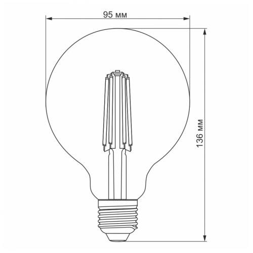 Лампочка Videx Filament G95FD 7W E27 4100K 220V (VL-G95FD-07274)