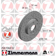 Гальмівний диск ZIMMERMANN 250.1360.52