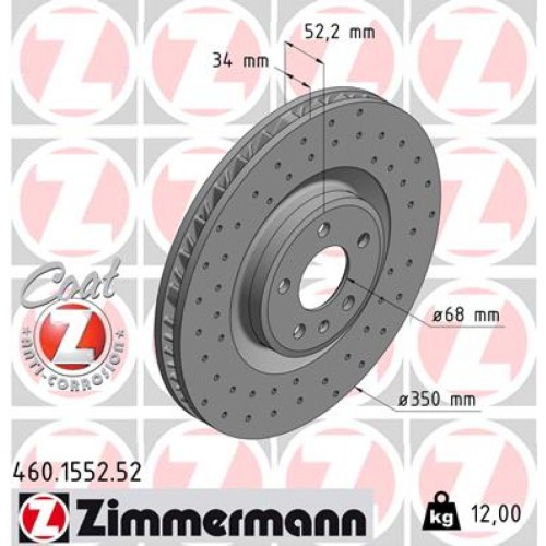 Гальмівний диск ZIMMERMANN 460.1553.52